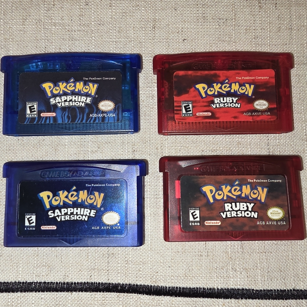 Pokemon Game Lot (GBA Reproductions) Ruby,Sapphire, Emrald, Leaf Green,Fire Red